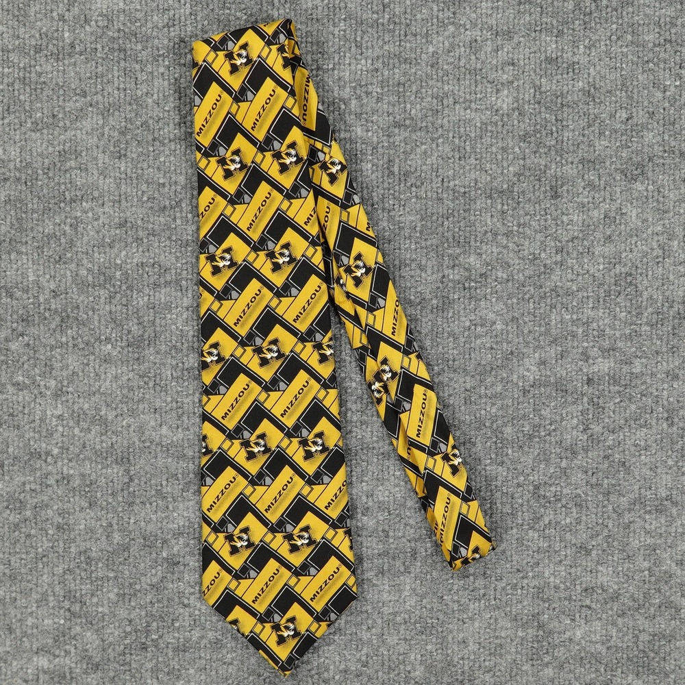 Missouri‎ Tigers Neck Tie Mens One Size Yellow Black NCAA Football Larson Mizzou
